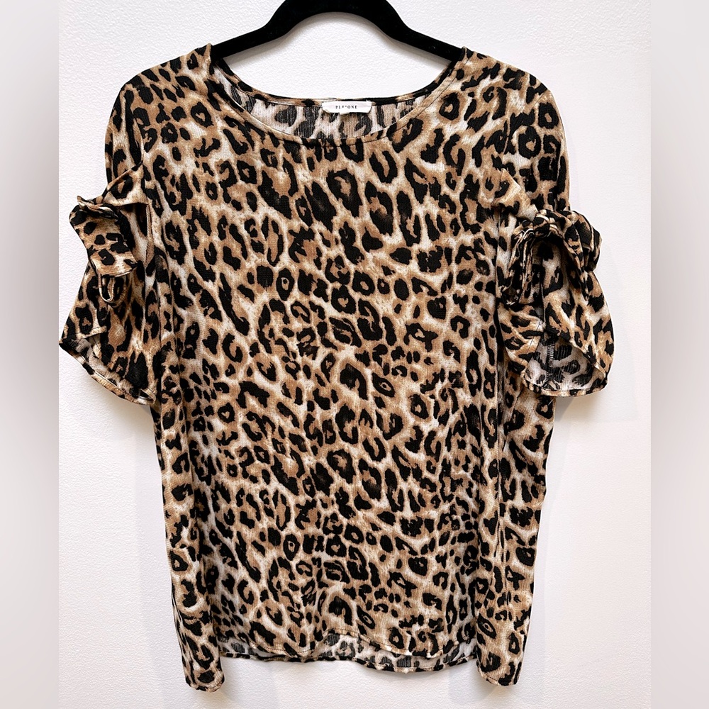 Nordstrom Rack - Pleione - Short Sleeve Leopard Shirt - Size L